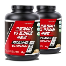 프로게이너 V3프리미엄 곡물맛 체중근육 벌크업게이너, 2개, 4kg