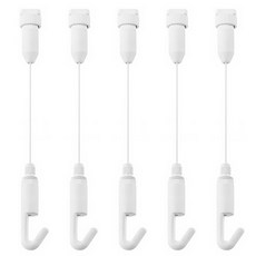 무타공 와이어 액자레일 천장 액자걸이, 화이트 소, 5개