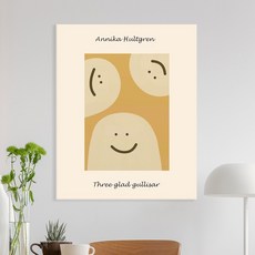모던 미드 센츄리 모던 포스터 캔버스 액자 6 Three glad gullisar 인테리어 액자, 캔버스액자
