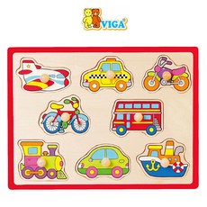 제오오스토어 교통 꼭지퍼즐 교육용완구 원목교구 조각퍼즐 원목장난감