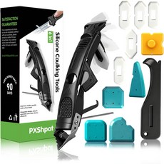 실리콘 건 실란트 코킹 커팅 도구 6 in 1 마감 그라우트 제거 스크레이퍼 6개의 패드 트리밍 욕실 창문 문 주방용 스퀴지 포함, 실리콘 건 실란트 코킹 커팅 도구 6 in 1 마감 그