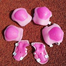 專業溜冰輪滑護具套裝6到11歲兒童頭盔平衡車自行車滑板車護膝, 1個, 地雷粉色