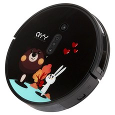 Qyy 배큐엄 클리너 흡입+걸레 로봇청소기 블랙, V100