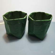 냥냥리빙 [1+1] 빨아쓰는 페이퍼백 냉장고정리 크라프트지 다용도 수납 봉투 바구니, 2개, 그린