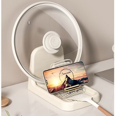 리브온 올인원 주방 냄비뚜껑 거치대 물받이 트레이 국자 뒤집개 멀티 정리 스탠드, 1세트, 아이보리