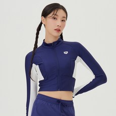 아레나 엑티브 레귤러핏 세미크롭 집업 래쉬가드 A4BL1QR47DPL22117047682337767