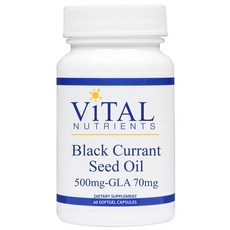ViTAL NUTRIENTS 黑醋栗籽油軟膠囊無麩質無糖 500mg-GLA 70mg, 60顆, 1罐