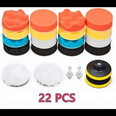 자동차 연마 스폰지 패드 키트 폼 버퍼 기계 왁스 자동 오토바이 용 흠집 제거, [01] 22pcs