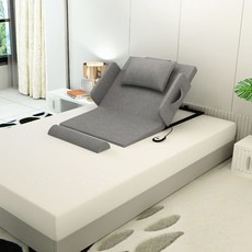 電動床墊 起身輔助器 品質保證 助力起身 老人電動起床墊 90寬, 短款+高密度海綿+固定扶手 灰色,90寬【需要長款的水水咨詢一下小編唷~】