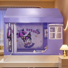 만화 쿠로코의 모기장 실내 침실 낙상 방지 학생 침대 텐트 빛 차단 신모델, B. 꽃우산소도서관