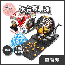 賓果機(90碼/24張賓果卡) 搖獎機 bingo賓果遊戲 益智玩具 對戰桌遊, 賓果機, 1個
