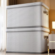 모아봐 대용량 접이식 의류 보관함, 회색, 2개