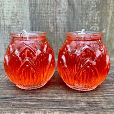 5號紅色蓮花酥油蠟燭 - 光明祈福蓮花燈，宗教祈福酥油燈，紅色蓮花造型酥油蠟燭, 1個, 紅色5號蓮花【果凍】 1 箱（48對））