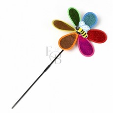 EVERYBO 바람개비 반짝반짝 플라워형 1p 정원 장식소품 풍경장식소품 야외인테리어소품