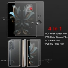 갤럭시 Z 폴드 6 5 4 3 2 5G용 무광 하이드로겔 소프트 TPU 필름 내부 외부 힌지 스티커 전체 바디 스크린, 01 Matte, 01 4 In 1