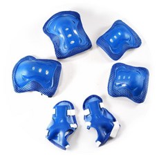 兒童護具自行車輪滑護膝平衡車滑板防摔全套溜冰鞋護具全套專業, 1個, 防護升級六件套-寶藍色