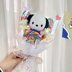 더 라넌큘러스 플라워 산리오 킨더조이 롤리팝 인형 꽃다발, 1개, 포차코 1개, 포차코