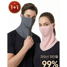 우셀 자외선차단 쿨 스포츠 마스크 스카프 골프 얼굴 햇빛가리개, 1세트, 딥 그레이+핑크