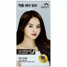 에이치플러스몰꽃을든남자 새치 커버 먹물 헤어 염색 크림 진한갈색 셀프염색샴푸, 1개