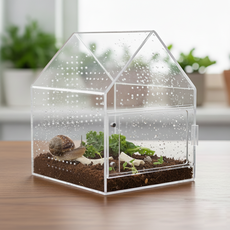 고급 호텔형 도마뱀 달팽이 집 사육장 달팽이 키우기 꾸미기, 1개, 3.35L