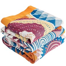 Movanne 보헤미안 꽃무늬 담요 100% 면 모슬린 울트라 소프트 소파 및 소파 커버 보헤미안 홈 데코 거즈 퀼트(꽃과 나비 127cm x 152.4cm(50 x 60, 다채로운 태양