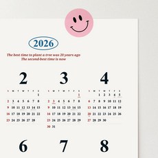 2026년 스마일 한장달력 포스터 연력 캘린더, 클래식 캘린더 (우드링커 제외)