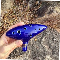 도자기 블루 오카리나 받침대 파우치 풀세트 관악기 취미악기 도자기악기