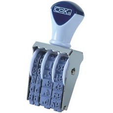 COX三燕 5號字歐文日付印/日期章 - 清晰易讀、堅固耐用辦公室必備, 1個, 藍色