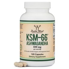 더블우드 KSM-66 아슈와간다 600mg 캡슐, 1개, 120정
