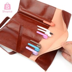 [샵피카] 가죽펜파우치 휴대용브러쉬케이스 가죽필통 롤필통 빈티지필통