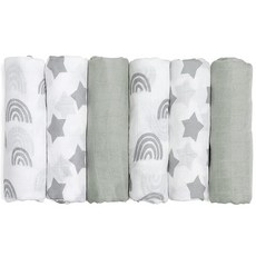 GLLQUEN BABY 유아용 담요 남아용 면 모슬린 포대기 담요 여아용 신생아 사각형 통기성 및 부드럽고 얇은 아기 담요 이중 흡수성 유아 포대기 랩 - 3팩 선 1333, Star