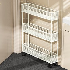 儲物櫃 收納櫃 置物架 夾縫櫃日本進口衛生間推車超薄夾縫置物架門後超窄縫隙收納櫃浴室, 【落地款】雙層白色長40CM寬12CM,0x0m 0層