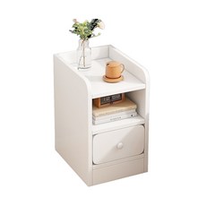 現貨-隔日達 小戶型極窄床頭櫃 臥室床邊收納櫃 簡易抽屜儲物櫃 置物架, 1件, 單抽款（25*34*50）, 暖白色