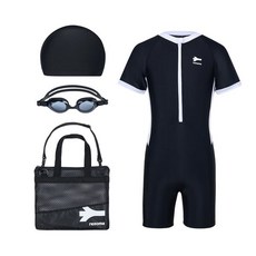 [브랜드정품]레노마수영복 [본사] 남아 유니타드 3부 반신 생존수영 키트 블랙 RN-BS2F592-BK 초등생존수영키트 생존수영복세트