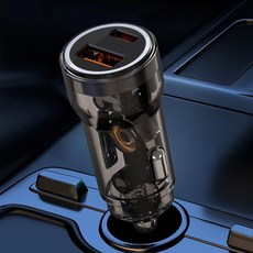 차량용 QC3.0 + PD30w 고속충전 시거잭 투명 S-2 euv+58191dW, 없음