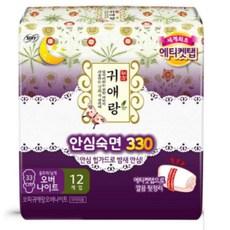 쏘피 귀애랑 생리대 날개형, 오버나이트, 12개입, 40개