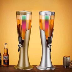 생맥주 소맥타워 디스펜서 맥주 이중 하이볼 칵테일, 1개, 3L 금색 조명x