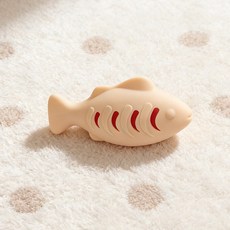 Tiger Pavilion 고양이 실리콘 물고기 장난감 11.8 x 5.7cm, 노란색, 1개