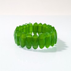 【杰鴻】染色玉 綠色 切角橢圓手排 8X20MM 寶石珠珠DIY手工材料, 1個