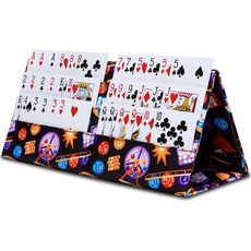 포커 카나스타 브리지 게임용 대형 카드 홀더 빙고 풀 탭 도박 티켓용 용품 어른을 위한 가족용 게임 나이트 액세서리블랙퍼플, Black/Red