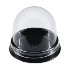 버디팩 모찌 두쫀쿠 용기 1구 원형 돔형 화과자 떡 케이스 국내생산 두바이 쫀득 쿠키, 50세트, 검정용기 돔형뚜껑