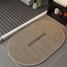 지구별 호텔식 고흡수 소프트 규조토 발매트, 40x60cm, 타원형 오트밀