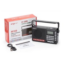 aingee M169 21波段 全波段收音機 音樂播放器 手電筒, 黑色