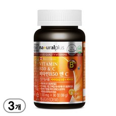 캐나다 비타민B50 앤 C 1100mg 비타민B군 8종 함유, 90정, 3개