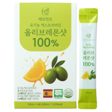 해브먼트 올리브오일 레몬즙 올리브레몬샷 올레샷 14포, 1박스, 280ml