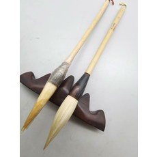 80年代老毛筆 純羊毫鬥筆 2支打包 日本回流 牛角鬥 宿純羊毫長鋒鬥筆, 1個, 參考詳情頁