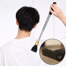 길이조절 스테인리스 등긁이 효자손 듀얼봉 자석 마사지 스틱, 블랙, 1개