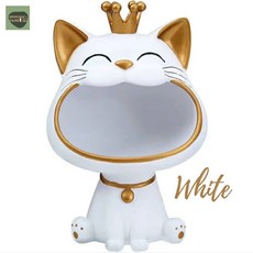 創意客廳房間桌面裝飾糖果盒鑰匙收納盒 樹脂材質 居家桌面擺設, White, 1個