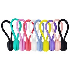 루리코 자석 실리콘 케이블 타이 선정리, 혼합색상, 1세트