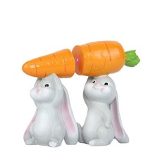 레진 토끼 인형 봄 토끼 조각상 실내 부활절 장식, 그림과 같이, 사이즈 이미지 참고, 2개, 그림과 같이